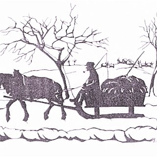 Bild0074 "Taunusbauer im Winter". Scherenschnitt von Karola Vietor-Pierson. Vorbild für den Schnitt war Wilhelm Wilhelm.